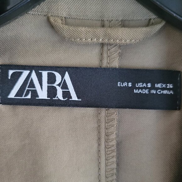 Zara Open Front Green Women's Draped Jacket Size S - Picture 6 of 9